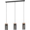 Eglo Lampadario a sospensione Eglo Kilnsdale 3 luci L81x11xH110 cm met legno nero mar