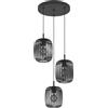 Eglo Lampadario a sospensione Eglo Romazzina 3 luci Ø46xH110 cm acciaio nero nero
