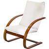 Poltrona in legno e tessuto imbottito 67x78xh95 cm noce
