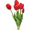 - Mazzo tulipani finti in gomma 39 cm rosso 7pz