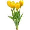 Mazzo tulipani finti in gomma 39 cm giallo 7pz