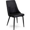 Sedia in ecopelle Oliver nero con struttura nera 48x58xh48/90 cm