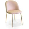 Sedia in velluto Sammi crema struttura oro 50x57xh47/77,5 cm