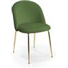Sedia in velluto Sammi verde struttura oro 50x57xh47/77,5 cm