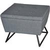 Puff in tessuto con gambe grigio 58x58xh42,5 cm
