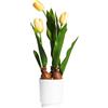 Tulipano finto in vaso 3 fiori Ø9,5x9,5x45 cm giallo