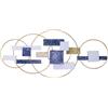 Quadro in metallo blu e oro 132x60x5 cm