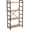 Scaffale in metallo e legno Achille 4 ripiani 60x28x117 cm