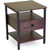 Mobiletto Mudra 1 cassetto in legno noce e nero 40x40h50 cm