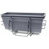 Fiorera da esterno in plastica con sottovaso nero 40 cm 2pz