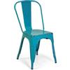 Sedia in ferro New bristol azzurro antico