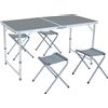 Tavolo pieghevole campeggio Burroway in allu grigio 120x60x55/61.5/70 cm