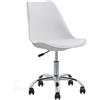 Sedia da scrivania con base cromata 48x59x99 cm bianco