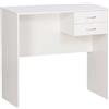 Scrivania con 2 cassetti in pannello truciolare 80x40x76 cm bianco