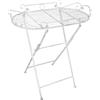 Tavolino pieghevole in metallo 64x37x65 cm bianco