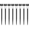 Picchetto solare LED Ø 5,5x40 cm Nero 8 pz