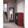 Stufa a pellet sottile ventilata canalizzabile Invicta Daglan Plus 8,3kW rosso