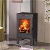 Pandero Stufa a legna in acciaio Almudena 5 Ecodesign 7,3 kw nero metallico