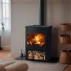Pandero Stufa a legna in acciaio Bristol 5 Ecodesign 7,8 kw nero metallico