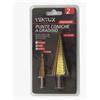 - Punte a gradino Ventux Gear in acciaio HSS 4241 rivestimento al titanio 2 pz