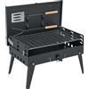 Barbecue a carbonella pieghevole da campeggio nero