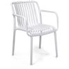 - Sedia da giardino Wren in polipropilene bianca 55x57 cm H 46/79 cm