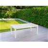 Tavolino da giardino in alluminio bianco 120x60x45 cm