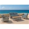 Salotto da giardino Jefferson in alluminio rattan grigio 2 posti