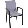 Sedia da giardino impilabile Dover in alluminio antracite 61x57x89 cm