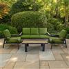Salotto da giardino Riverside in alluminio con cuscini antracite verde 3 posti