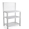 Mobile da esterno 2 ripiani in alluminio bianco 90x56x141 cm
