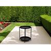 Tavolino da giardino tondo 2 piani in metallo nero Ø 40 cm H 50 cm