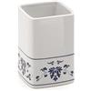 - Portaspazzolini bagno Cixi in porcellana bianco/blu