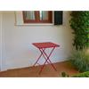 Tavolo pieghevole da giardino Rovigo in metallo rosso 60x60x72 cm