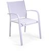 Sedia da giardino Sullivan con braccioli in alluminio bianco