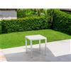 Tavolo da giardino quadrato New Elma in metallo bianco 35x35x42 cm