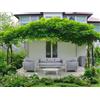 Salotto da giardino Colton con cuscini grigio in alluminio bianco 5 posti
