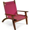 - Sedia da giardino in legno Diane in tessuto rosso 76x89x91 cm