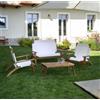 - Salotto da giardino Diane in legno e tessuto ecru 4 posti