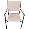 Giardini Di Maggio Sedia da giardino con braccioli in alluminio Lillà beige 6 pz