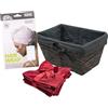 Compactor Gift set spa cesto con turbante in microfibra e lavette 26x17x20 cm cherry