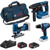 Kit 3 utensili a batteria Bosch Professional GSB/GST/GBH 18 V