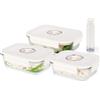 Compactor Contenitori in vetro per alimenti Aspifresh set 3 con pompa per sottovuoto