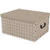 Compactor Baulotto in cartone Rivoli beige a pois bianchi 50x40x25 cm