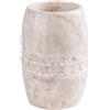 Bicchiere porta spazzolini Carrara in marmo striato avorio