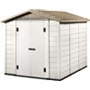 Garofalo Casetta da giardino in PVC Tuscany 240 sp 20 mm bianco/tortora 6 m²