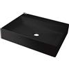 Deante Lavabo da appoggio granito Puerto Padre Idrostile foro rubinetto 500x400 mm Nero
