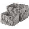 Set 2 cestini in carta intrecciata Lisou color grigio