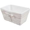 Compactor Cesto in carta intrecciata bianco Osaka con fodera in tessuto bianco