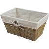 Compactor Cesto in carta intrecciata beige Osaka con fodera in tessuto ecrù